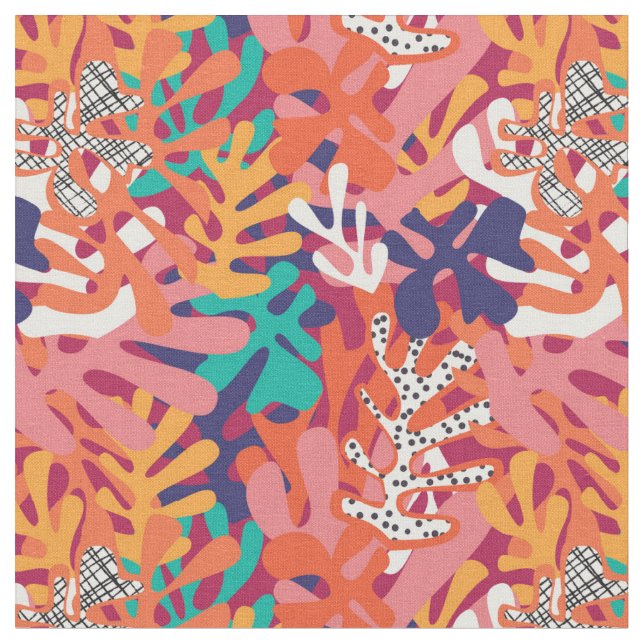 Funky Formen und Farben - Erinnerung an Matisse Stoff (Nahaufnahme)