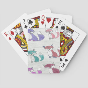 Funky Foxes Pattern Spielkarten
