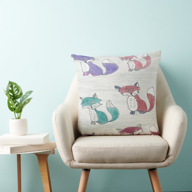 Funky Foxes Throw Kissen (Stuhl )