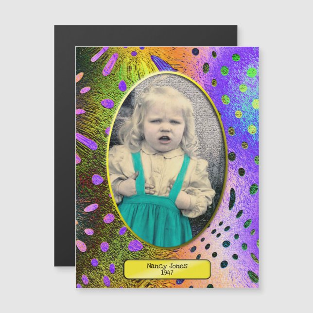 Funky, Fraktal, Abstrakt ovale Foto-Rahmen Magnetkarte (Vorne/Hinten)