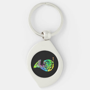 Funky French Horn T - Shirt Throw Kissenmagnet-Key Schlüsselanhänger