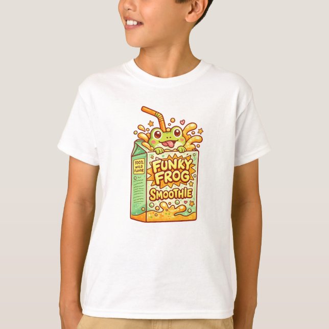 Funky Frog Smoothie Kinder T-Shirt (Vorderseite)