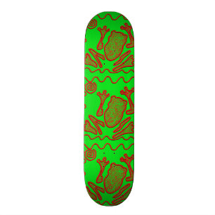 Funky Frosch-Limone grüne rote Skateboard