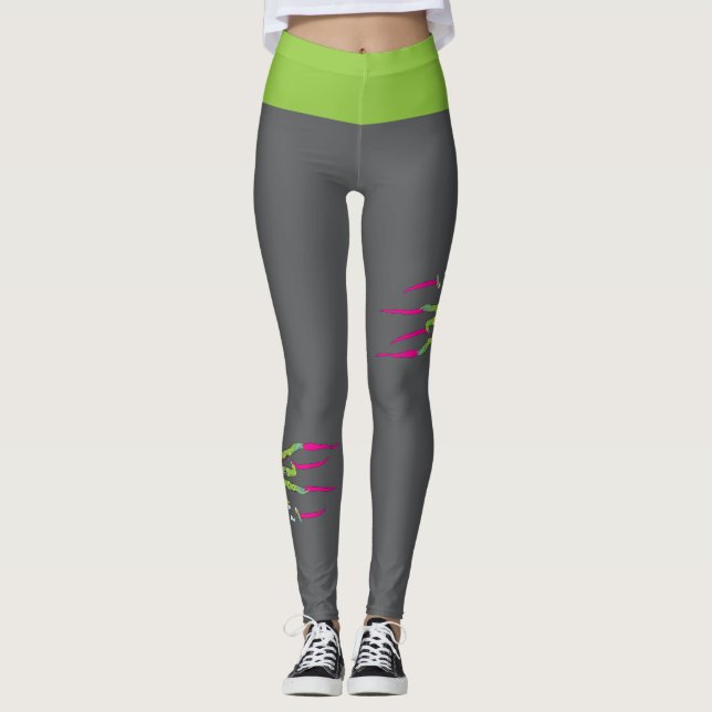 Funky Fun Bloody Zombie Zombie-Angriff gepackt! Leggings (Vorderseite)