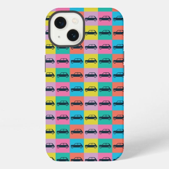 Funky Fun Schachbrett Mini Cooper iPhone Hülle (Rückseite)
