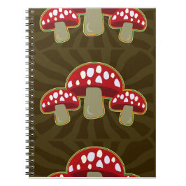Funky Fungi Mushroom Pattern Notizblock