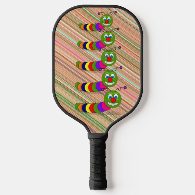 Funky Garden Bug Ladder Rainbow Stripes Niedlich S Pickleball Schläger (Vorderseite)