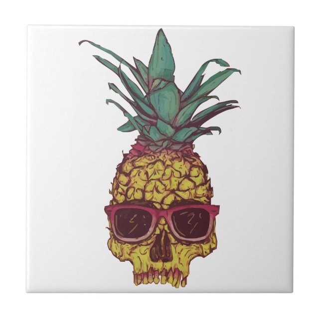 Funky Geek-cooles Ananas-Punk Fliese (Vorderseite)