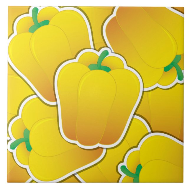 Funky Gelb Pfeffer Fliese (Vorderseite)