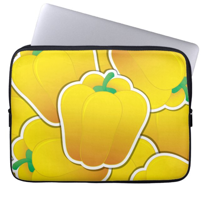 Funky Gelb Pfeffer Laptopschutzhülle (Vorderseite)
