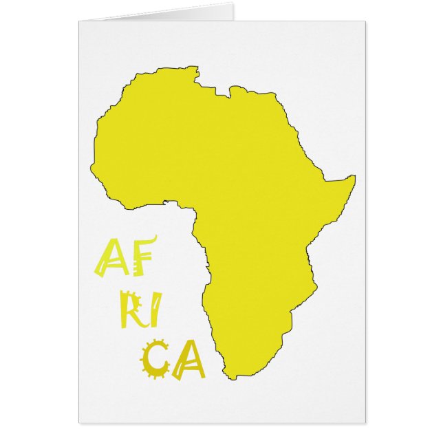 Funky gelbe Afrika-Karte (Vorne)