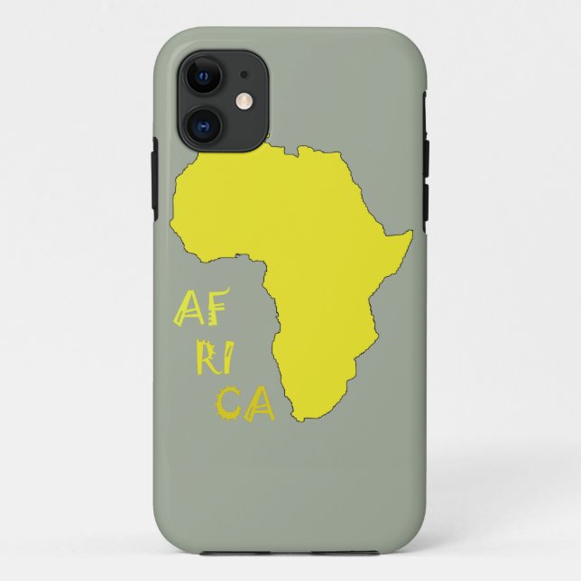 Funky gelbe Afrika-Karte Case-Mate iPhone Hülle (Rückseite)