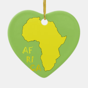 Funky gelbe Afrika-Karte Keramikornament
