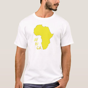 Funky gelbe Afrika-Karte T-Shirt