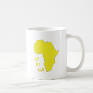 Funky gelbe Afrika-Karte Tasse