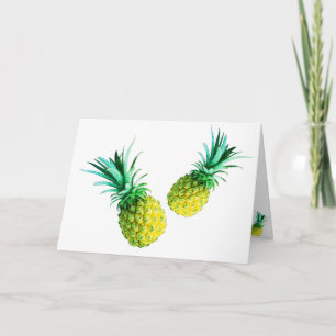 Funky gelbe Ananas Grußkarte mit Ihrem Text Karte