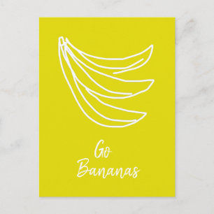 Funky Gelbe Happy Banane Postkarte