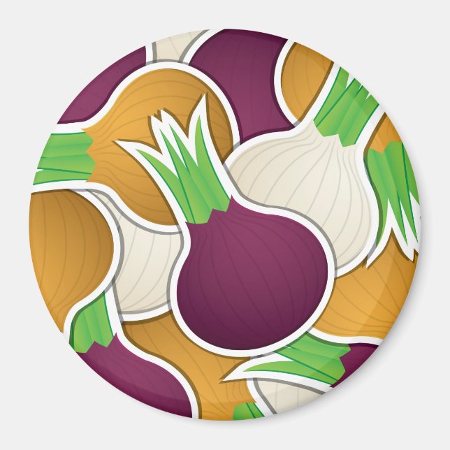 Funky Gemischte Zwiebeln Magnet (Vorne)