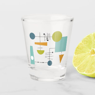 Funky Geometric Flowchart Throwback Mid Century Schnapsglas