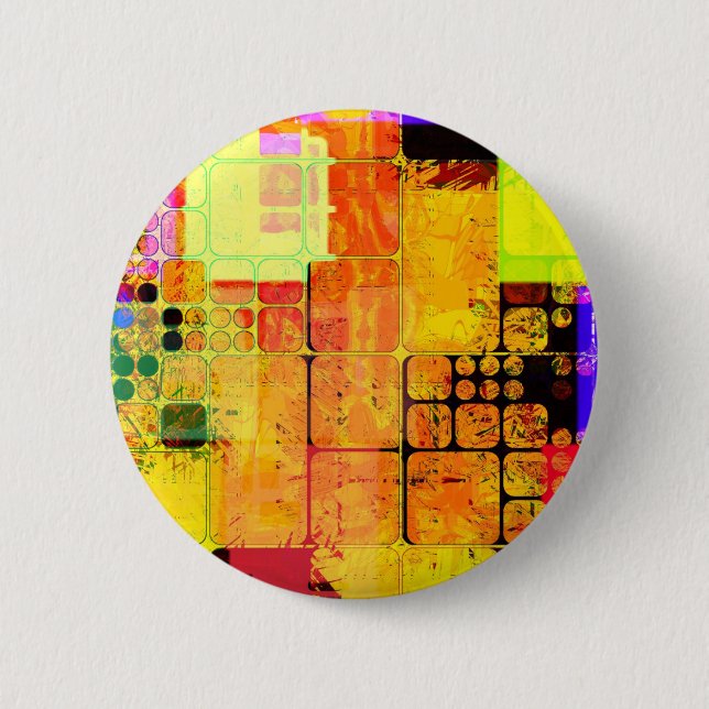 Funky Geometric, mehrfarbig Button (Vorderseite)
