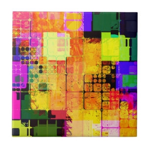Funky Geometric, mehrfarbig Fliese