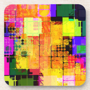 Funky Geometric, mehrfarbig Getränkeuntersetzer