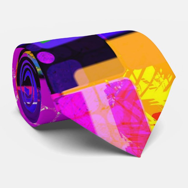 Funky Geometric, mehrfarbig Krawatte (Gerollt)
