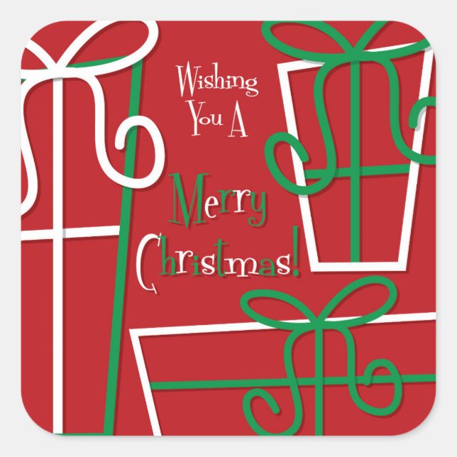 Funky Geschenkboxen Quadratischer Aufkleber (Vorderseite)