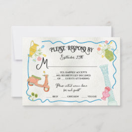 Funky Gezeichnet griechische RSVP Karten für das i