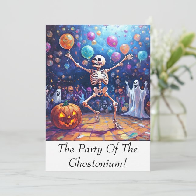 Funky Ghost Town! Einladung (Stehend Vorderseite)