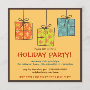 Funky Gips Retro Holiday Grab Bag Party Einladung