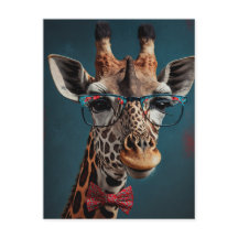 Funky Giraffe Hipster Funny Animal Portraits