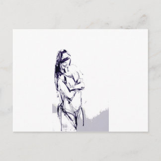 Funky Girl Design zeichnend Postkarte