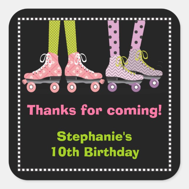 Funky Girls Roller Skaten Fevor Stickers | Groß (Vorderseite)