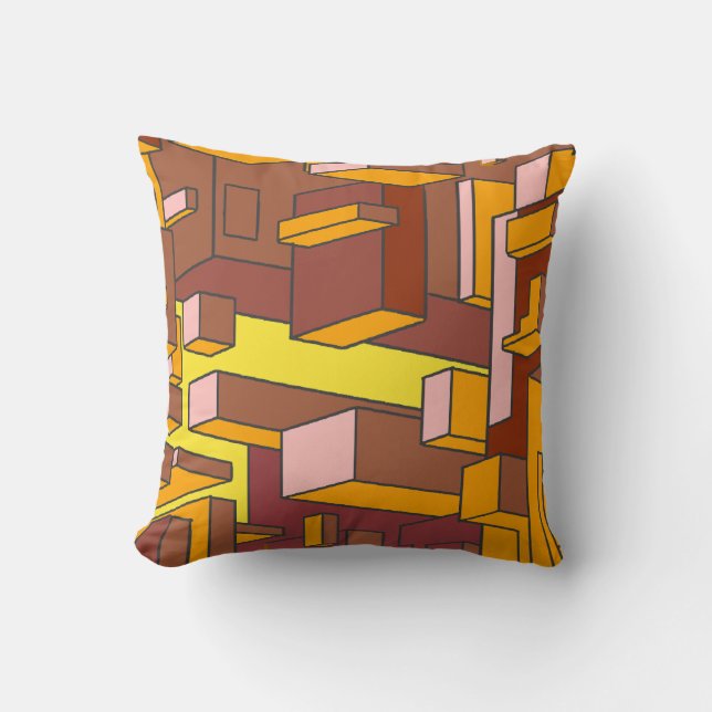 Funky Gold Tobacco Throw Kissen (Vorderseite)