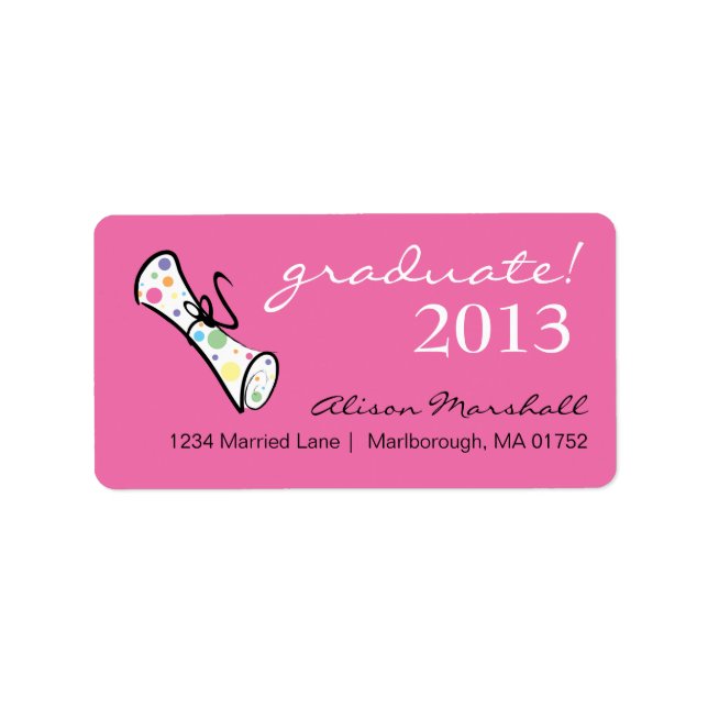 Funky Graduate Address Label Adressaufkleber (Vorne)