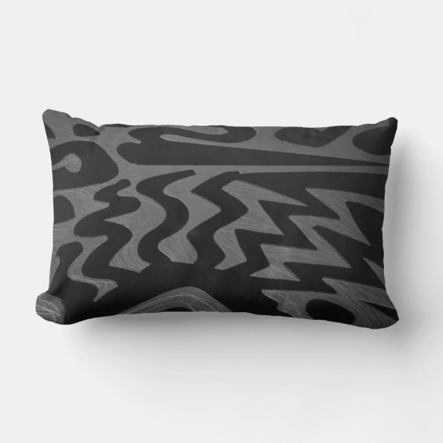 Funky Gray Zigzag Pillow Lendenkissen (Vorderseite)