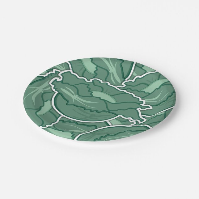 Funky green cabbage pappteller (Schrägansicht)