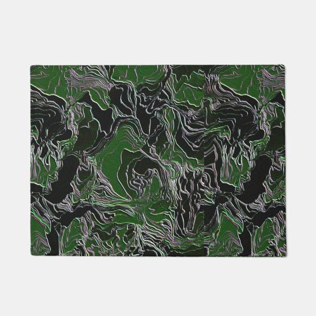 Funky Green Camouflage Fußmatte (Vorderseite)