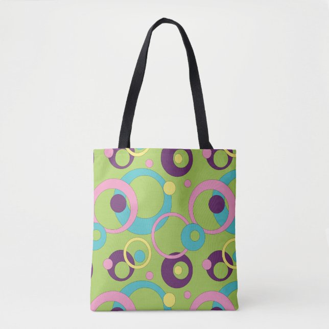 Funky Green Circles All-Over-Print-Bag (Vorderseite)
