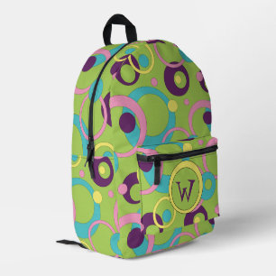 Funky Green Circles Bedruckter Rucksack