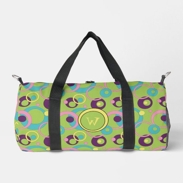 Funky Green Circles Duffle Bag (Vorderseite)