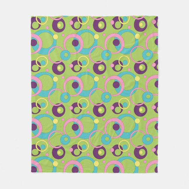 Funky Green Circles Fleece Blanket (Vorderseite)