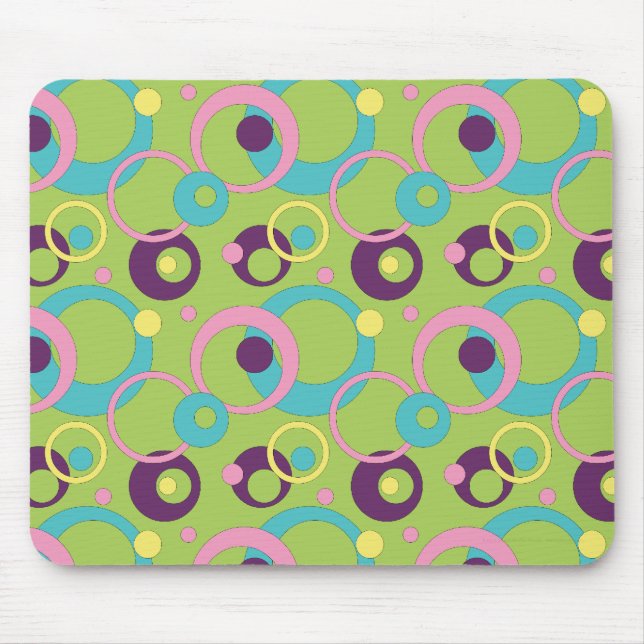 Funky Green Circles Mauspad (Vorne)