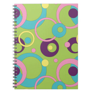 Funky Green Circles Notizbuch Notizblock