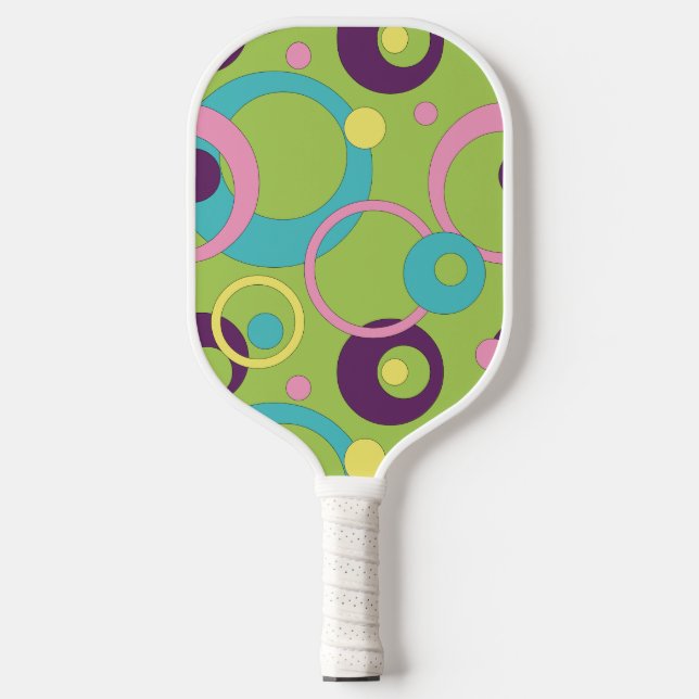 Funky Green Circles Pickleball Schläger (Vorderseite)