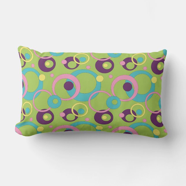 Funky Green Circles Pillow Lendenkissen (Vorderseite)