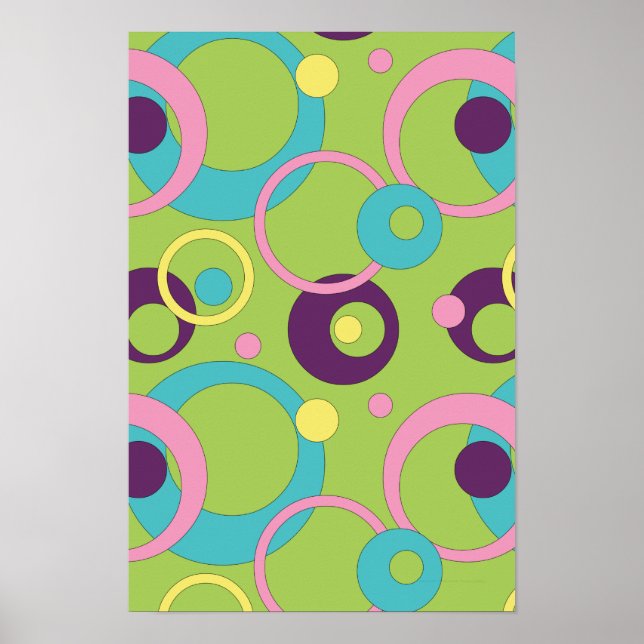 Funky Green Circles Poster (Vorne)
