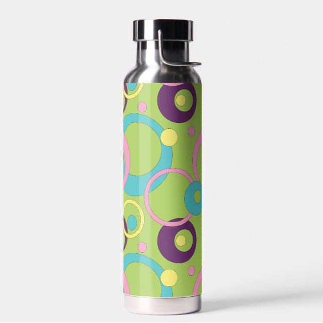Funky Green Circles Trinkflasche (Links)