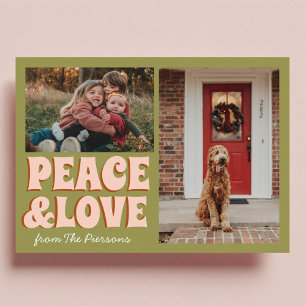 Funky Green Pink Funny Niedliches Foto Weihnachten Karte